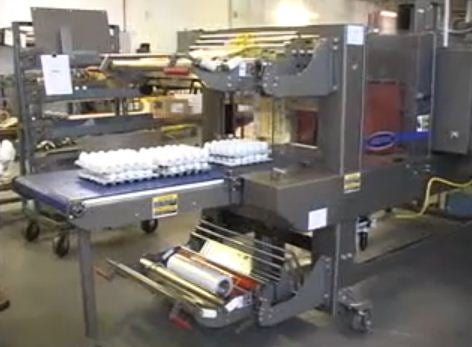 Video: Model 25TW Shrink Wrap Machine Wrapping Trays of Eggs